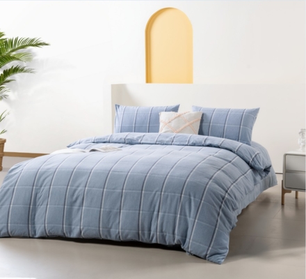 OEM Twin Duvet Cover King Full Size Duvet Cover Biru Polyester Campuran Flannel