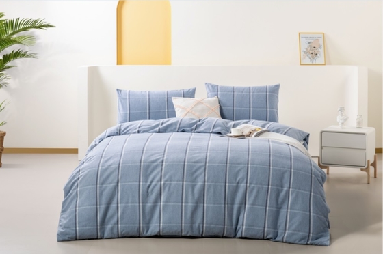OEM Twin Duvet Cover King Full Size Duvet Cover Biru Polyester Campuran Flannel