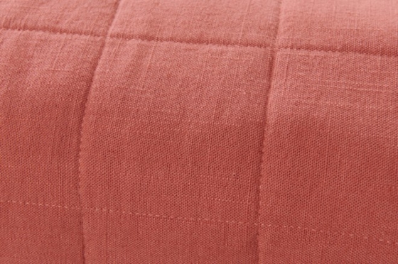 OEM Rayon Linen Quilt Set Padat Berkelanjutan Burned Orange Quilt Set