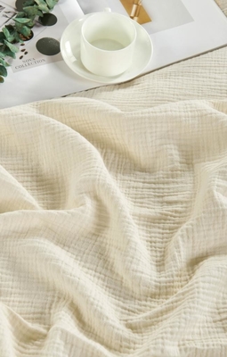OEM Beige Muslin Selimut Oeko Tex Selimut Berat Untuk Dewasa