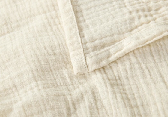 OEM Beige Muslin Selimut Oeko Tex Selimut Berat Untuk Dewasa
