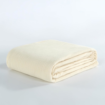 OEM Beige Muslin Selimut Oeko Tex Selimut Berat Untuk Dewasa