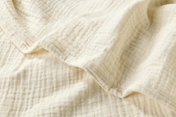 OEM Beige Muslin Selimut Oeko Tex Selimut Berat Untuk Dewasa