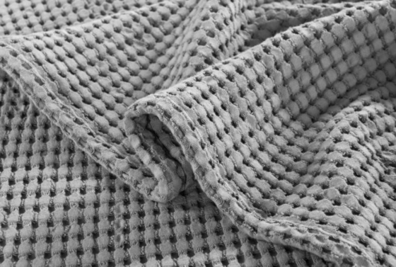 Ramah Kulit 100% Katun Waffle Selimut OEM Waffle Weave Twin Selimut
