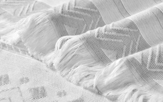 Tirai mandi polyester katun Jacquard Tirai mandi bergaris abu-abu