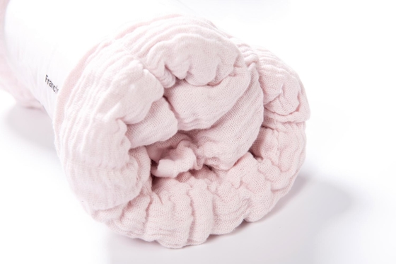 100% Katun Seersucker Selimut Pink Selimut Raja Ukuran Chic Dan Nyaman