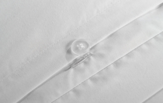 Seersucker Cotton Daur Ulang Polyester Duvet Set Berkelanjutan Putih Duvet Cover Raja