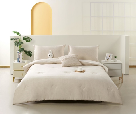 Kain Katun Campuran Solid Comforter Set King Komforter Set Berkelanjutan