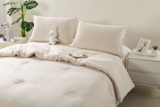 Kain Katun Campuran Solid Comforter Set King Komforter Set Berkelanjutan
