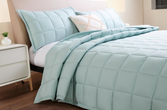 Set Selimut Katun Bernapas OEKO-TEX Set Selimut Hijau Cahaya OEM