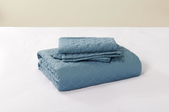 Set Selimut 100% Baju Biru Padat Ukuran Raja Set Comforter Bernafas