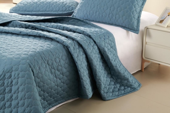 Set Selimut 100% Baju Biru Padat Ukuran Raja Set Comforter Bernafas