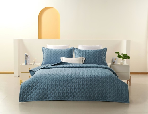 Set Selimut 100% Baju Biru Padat Ukuran Raja Set Comforter Bernafas