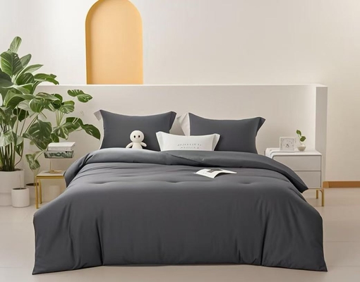 OEM Tencel Lyocell Comforter Set Abu-abu Gelap Nyaman Twin Comforter Sets