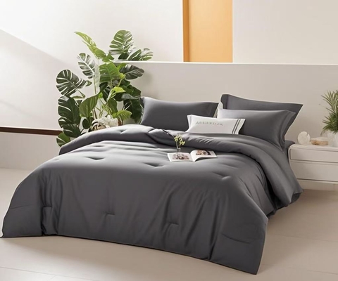 OEM Tencel Lyocell Comforter Set Abu-abu Gelap Nyaman Twin Comforter Sets