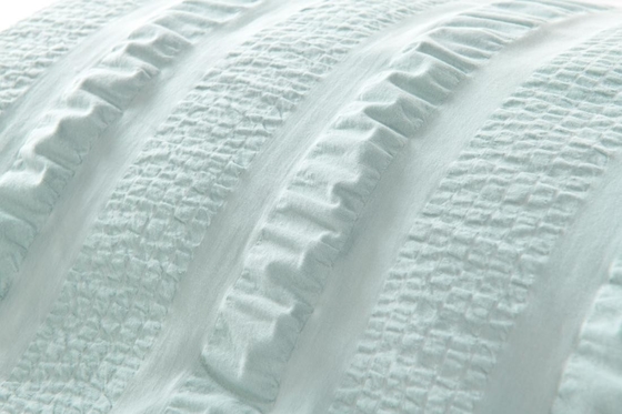 Kasus Bantal Seersucker Putih Ukuran Ratu Kasus Bantal Hijau Cahaya Berkelanjutan